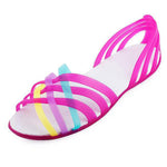 New Candy Color Women Shoes Rainbow Croc Jelly Shoes