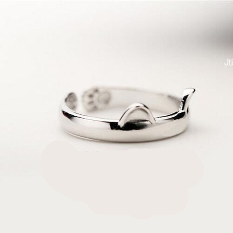 Silver Plated Cat Ear Ring