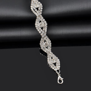 Deluxe Silver Rhinestone Crystal Bracelet