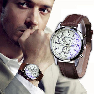 Leather Mens Analog Watch