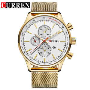 CURREN New Gold Quartz Watches Men Fashion