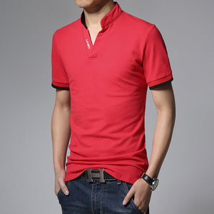 Fashion Mens T Shirts  V-Neck Slim Fit Short Sleeve