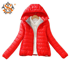 Solid Color Zipper Hooded Women Spring Jacket