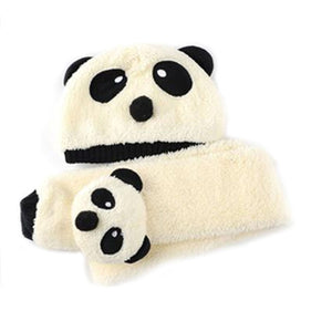 Winter Baby Panda Warm Hats+Scarf