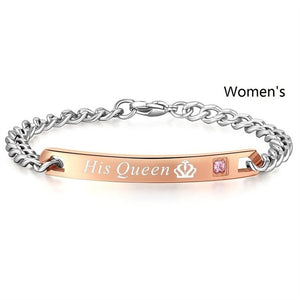Her King His Queen Couple Bracelets Stainless