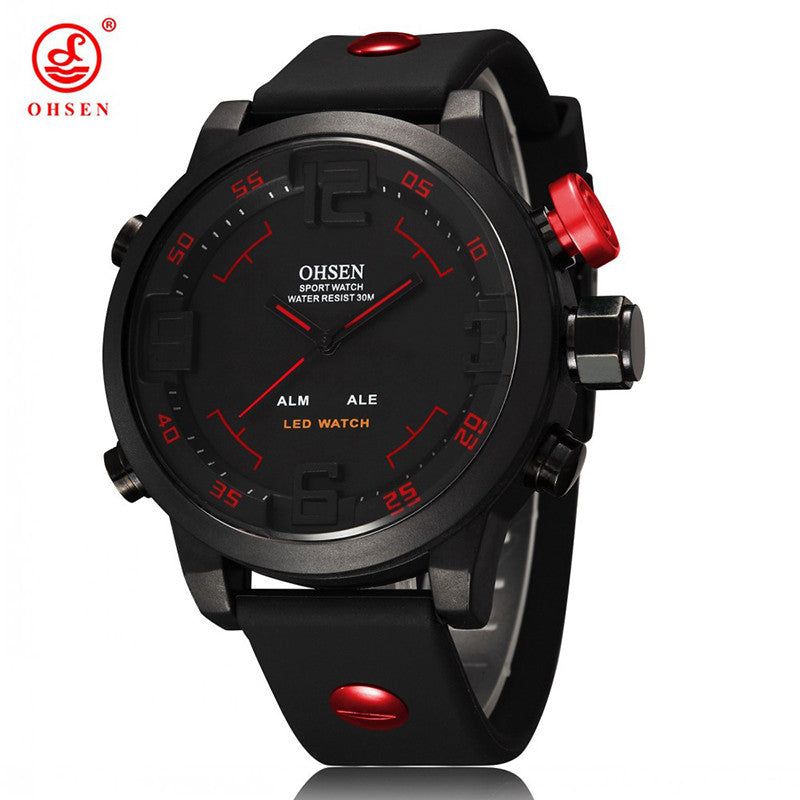 OHSEN Men's Sports Watch with gift box Military Brand Waterproof led Digital Quartz