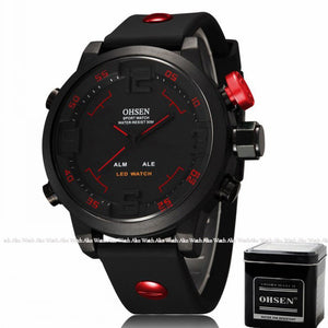 OHSEN Men's Sports Watch with gift box Military Brand Waterproof led Digital Quartz