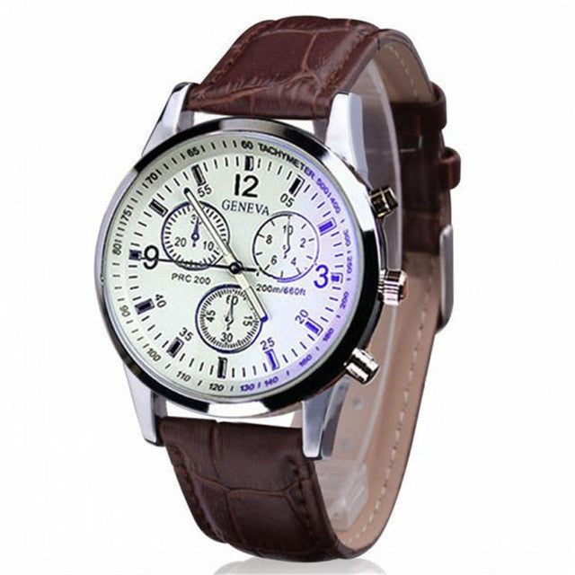 Leather Mens Analog Watch