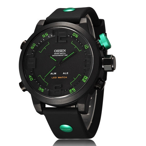 Ohsen Sports Mens Watches Luxury Analog LED Digital Quartz
