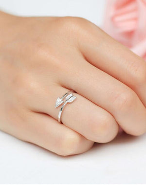 Silver Plated Arrow crystal ring