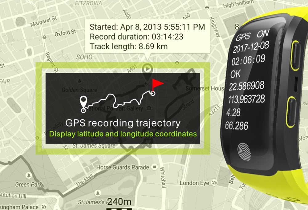 GPS MULTI SPORT FITBAND SMART WATCH