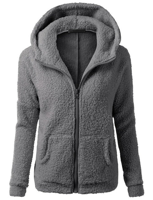 New Autumn Winter Warm Thick Solid Casual Tracksuit Women's Hoodies