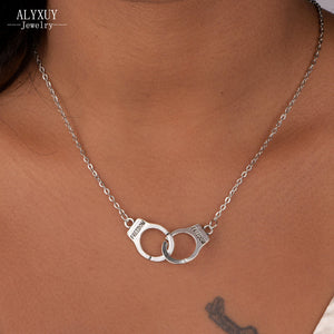 New Fashion jewelry Handcuffs choker pendant necklace Women/Girl lover Valentine's Day gifts N1577