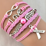 Silver Pink Infinity  Breast Cancer Love Charm