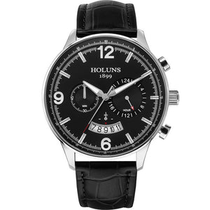 HOLUNS Men Leather Wrist Watch